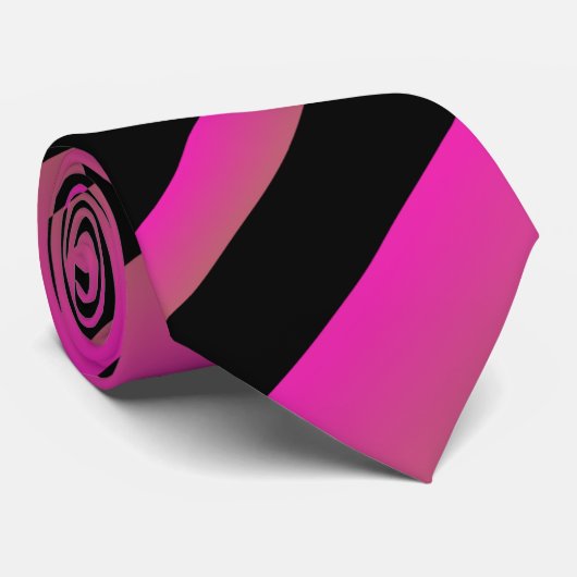 Ombre Hot Pink Black Multi Diagonal Stripes Stropdas (Opgerold)