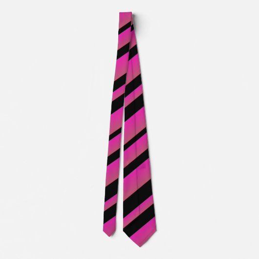 Ombre Hot Pink Black Multi Diagonal Stripes Stropdas (Achterkant)