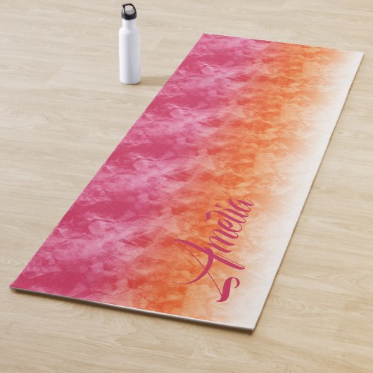 Ombre Ice Soft Pink Oranje ID115 Yogamat (In situ)