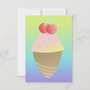 Ombre ijs twee kersen topping kaart