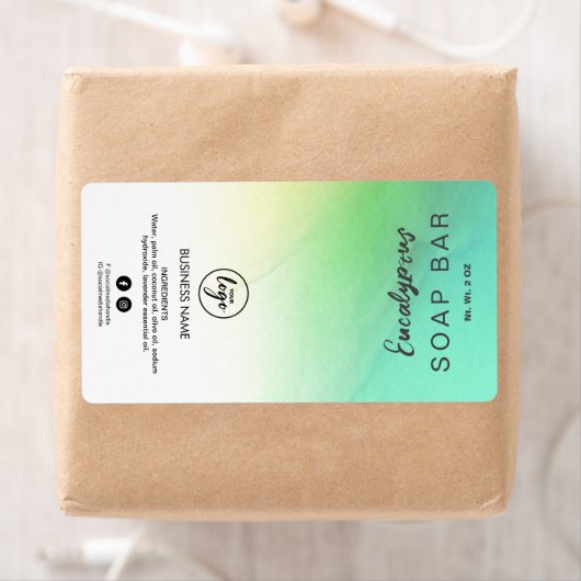 Ombre Ink Turquoise Soap Bar Labels (Insitu)