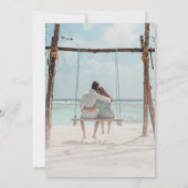 Ombre Ivory & Blue Wedding Invitation met foto Kaart (Achterkant)