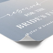 Ombre Ivory Gereserveerde Bride's Family Wedding S Poster (Hoek)