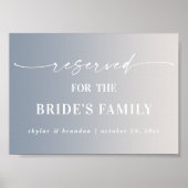 Ombre Ivory Gereserveerde Bride's Family Wedding S Poster (Voorkant)