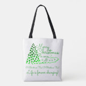 Ombré kerstboom, feestelijke Canvas tas (Achterkant)