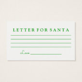 Ombré kerstboom, Letter for Santa Visitekaartje (Achterkant)