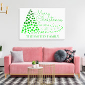 Ombré kerstboom, persoonlijke familienaam kan canvas afdruk (Insitu (Woonkamer))