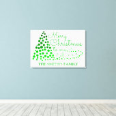 Ombré kerstboom, persoonlijke familienaam kan canvas afdruk (Insitu (Houten vloer))