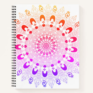 Ombre Kleuren Mandala Bloem Ontwerp Schets Art Notitieboek