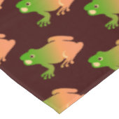 Ombre kleurenblok kikker op bruin tafelkleed (Gekanteld)