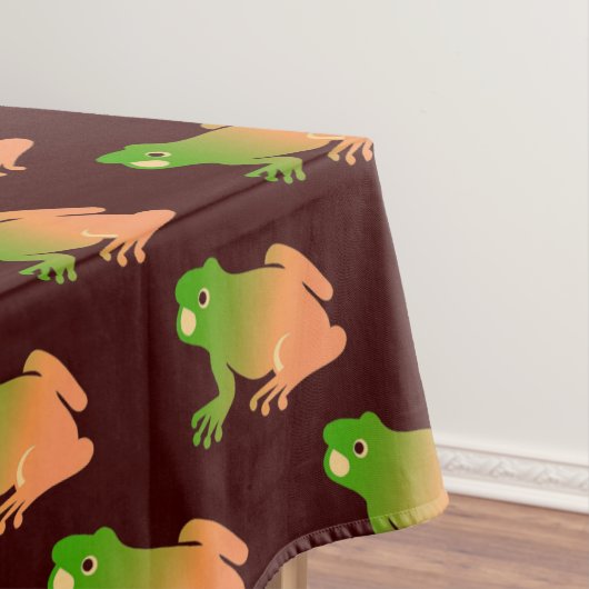 Ombre kleurenblok kikker op bruin tafelkleed (Voorbeeld)