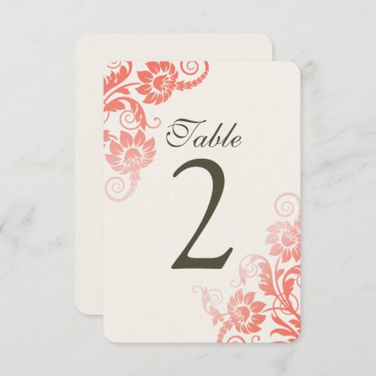  Ombre Koraal Tafel Aantal Kaarten (Voorkant / Achterkant)