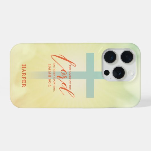 Ombre Kruis Bijbeltekst Persoonlijk iPhone Hoesje (Achterkant horizontaal)