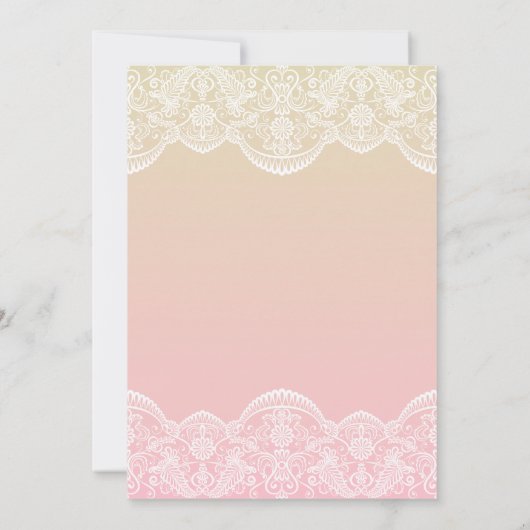 Ombre Lace Pattern Sunset Verloving Invitation Kaart (Achterkant)