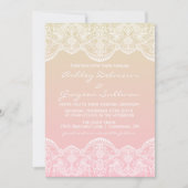 Ombre Lace Pattern Sunset Wedding Invitation Kaart (Voorkant)