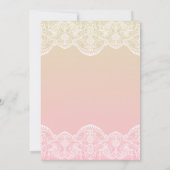 Ombre Lace Pattern Sunset Wedding Invitation Kaart (Achterkant)