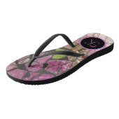 Ombre Lavendel Mozaïek Monogram Teenslippers (Schuin)