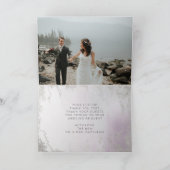 Ombre Lavendel Paarse Zilver Custom Wedding Foto Bedankkaart (Binnen)