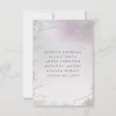 Ombre Lavendel Paarse Zilveren Bruiloft Tafel Numm Kaart (Achterkant)