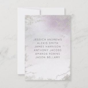 Ombre Lavendel Paarse Zilveren Bruiloft Tafel Numm Kaart