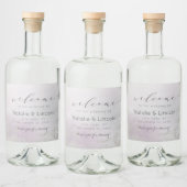 Ombre Lavendel Paarse Zilveren Folie Bruiloft Welk Likeurfles Etiket (Flessen)