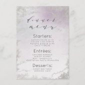 Ombre Lavendel Paarse Zilveren Folie Frosted Diner Menu (Voorkant)