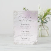 Ombre Lavendel Paarse Zilveren Folie Frosted Diner Menu (Staand voorkant)