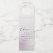 Ombre Lavendel Paarse Zilveren Folie Proost Bruilo Flessenhanger (Achterkant)