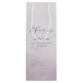 Ombre Lavendel Paarse Zilveren Folie Proost Bruilo Wijn Cadeautas (Achterkant)