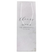 Ombre Lavendel Paarse Zilveren Folie Proost Bruilo Wijn Cadeautas (Voorkant)