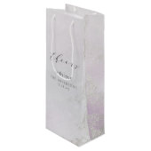 Ombre Lavendel Paarse Zilveren Folie Proost Bruilo Wijn Cadeautas (Voorkant Gekanteld)