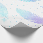 *~* Ombre Lavender Feathers op White Cadeaupapier (Hoek)