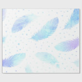 *~* Ombre Lavender Feathers op White Cadeaupapier (Vlak)