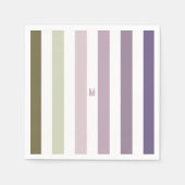 Ombre Lavender Field Strip & Personalized Monogram Servet (Voorkant)