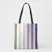 Ombre Lavender Field Strip & Personalized Monogram Tote Bag (Voorkant)