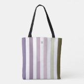 Ombre Lavender Field Strip & Personalized Monogram Tote Bag (Achterkant)