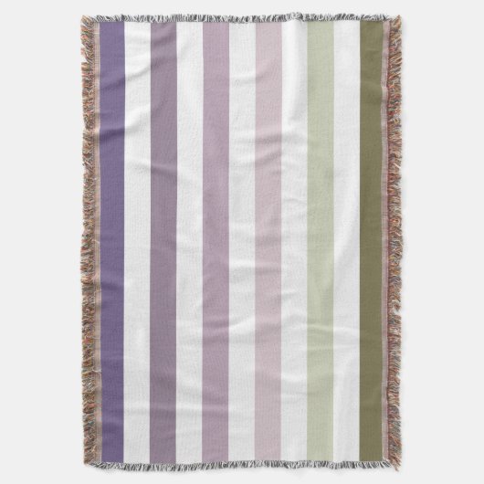 Ombre Lavender Field Stripe Paars en Green Deken (Voorkant Verticaal)