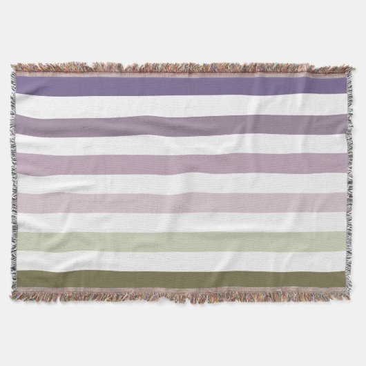 Ombre Lavender Field Stripe Paars en Green Deken (Voorkant)