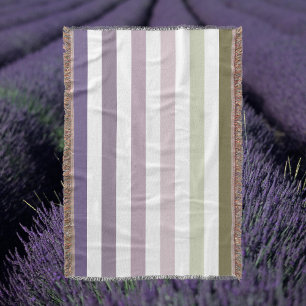 Ombre Lavender Field Stripe Paars en Green Deken
