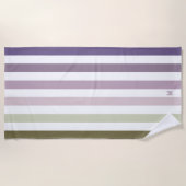 Ombre Lavender Field Stripe & Personal Monogram Strandlaken (Voorkant)