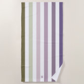 Ombre Lavender Field Stripe & Personal Monogram Strandlaken (Voorkant)