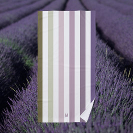 Ombre Lavender Field Stripe & Personal Monogram Strandlaken