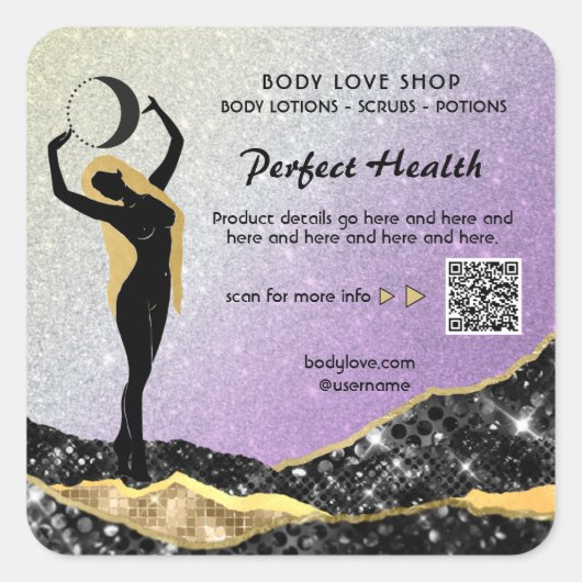 *~* Ombre Lavender Goddess Inention Spell AP24 Vierkante Sticker (Voorkant)