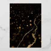 Ombre Lavender Pink Marble Veining Gold Wedding Folie Uitnodiging (Achterkant)