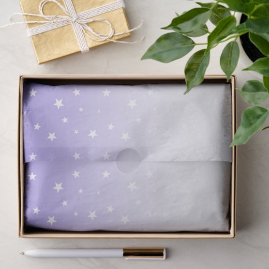 Ombre Lavender Stars Weefpapier Tissuepapier (Geschenk)