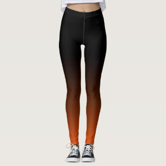 Ombre-Leggings - Zwart naar Oranje rood Leggings