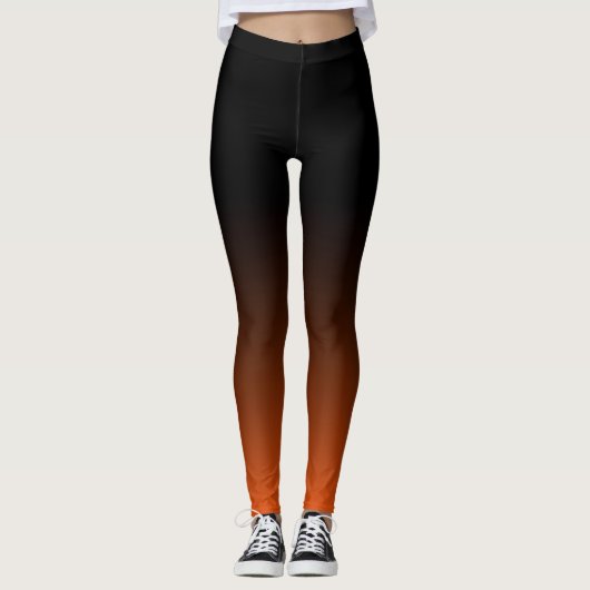 Ombre-Leggings - Zwart naar Oranje rood Leggings (Voorkant)