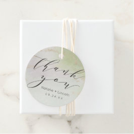 Ombre Lente Groen Goud Folie Bruiloft Dank u Bedankjes Labels