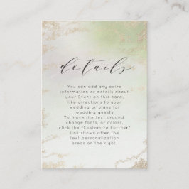 Ombre Lente Groen Goud Folie Frost Bruiloft Detail Informatiekaartje