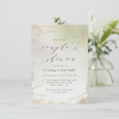 Ombre Lente Groen Goud Folie Frost Bruiloft Douche Kaart (Staand voorkant)